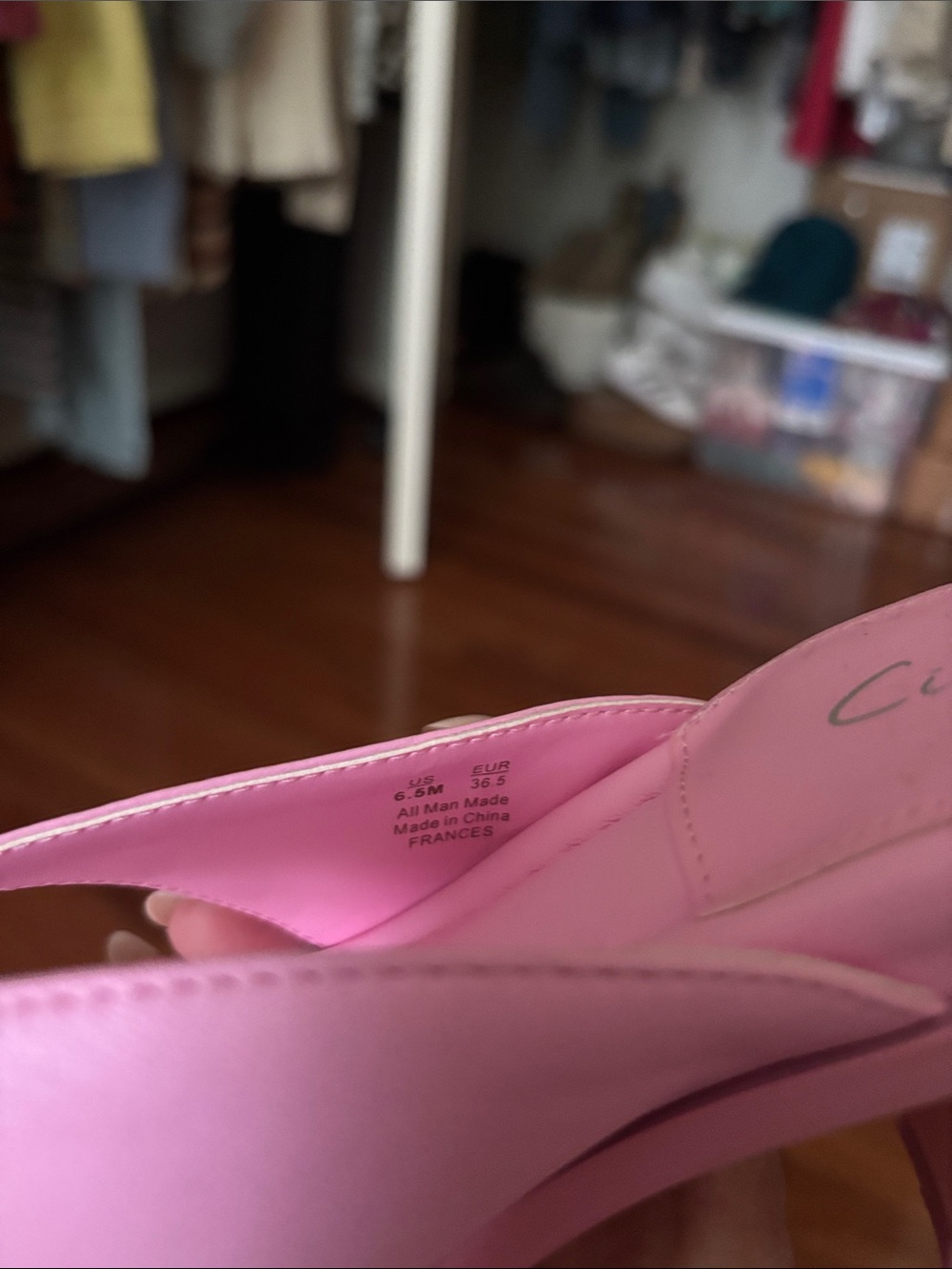 Circus by Sam Edelman Pink Square Toe Flip Flop Frances Heeled Sandal Size 6.5 - Picture 7 of 7